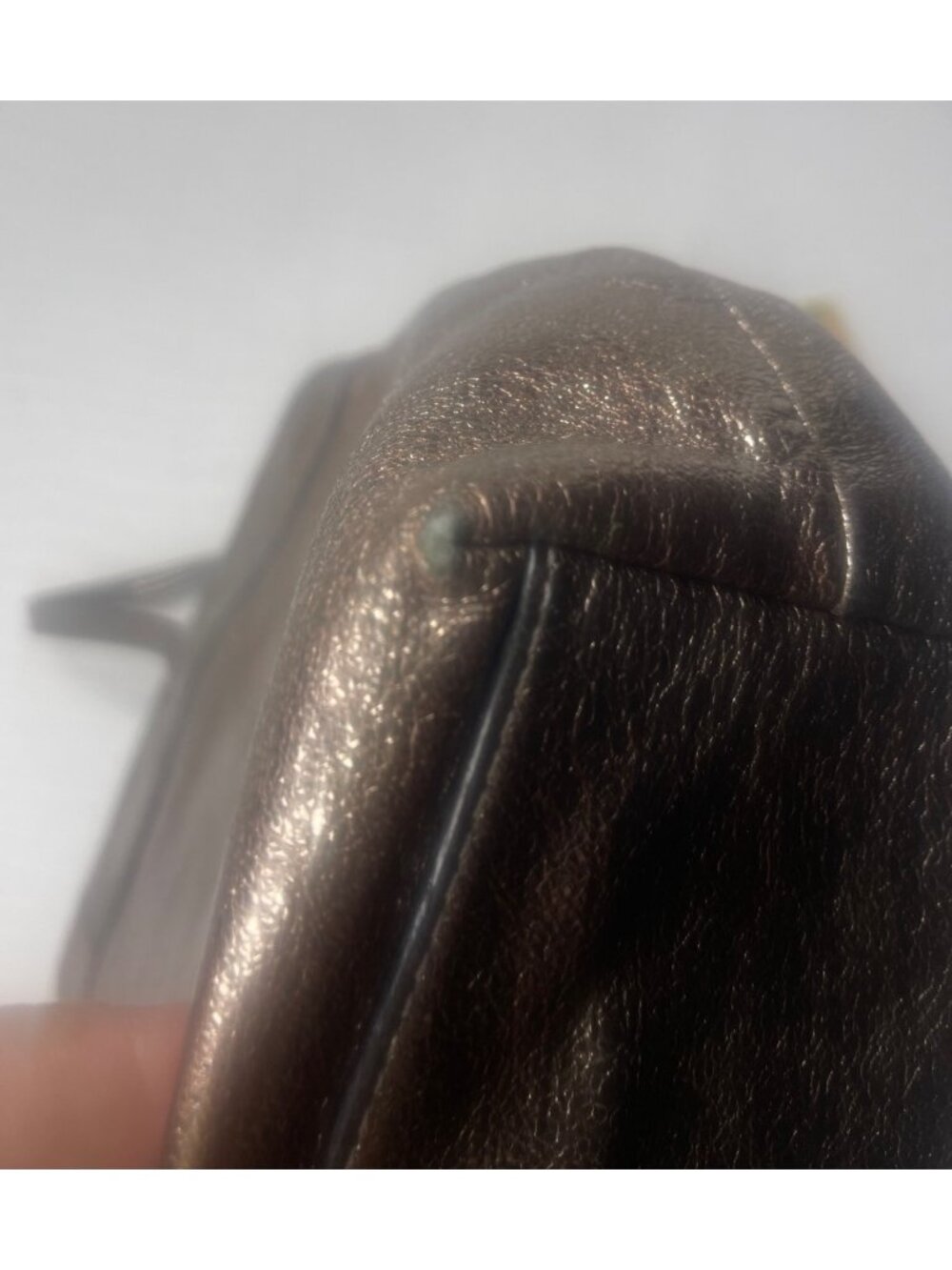 COACH Bag Op Art Julia Perry Metallic Gold Leather Laura Embossed Tote Purse - Picture 10 of 12